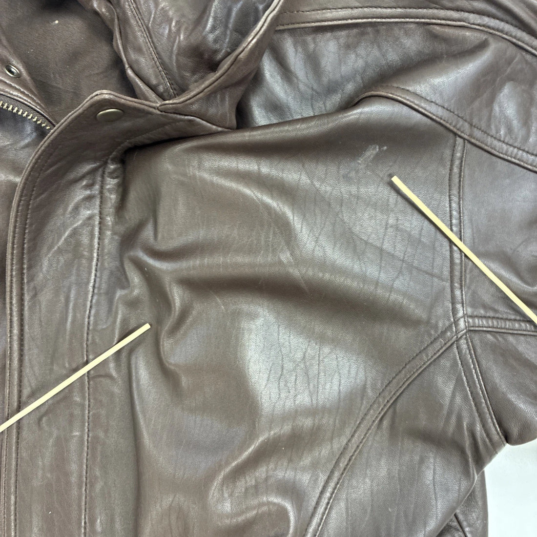 Croft & Barrow Leather Bomber Jacket Size Large Tall Brown