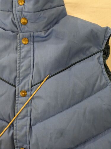 Vintage Woolrich Puffer Vest Jacket Size Medium Blue Down Insulated 80s