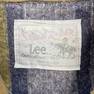 Vintage Lee Storm Rider Denim Trucker Jacket Size Medium Blanket Lined