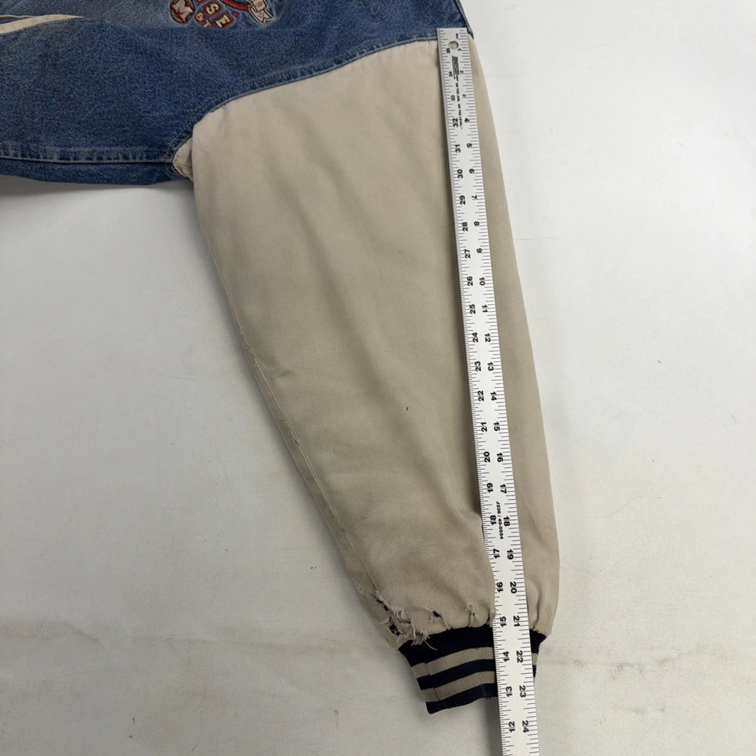 Vintage Mickey Mouse Disney Denim Bomber Jacket Size XL