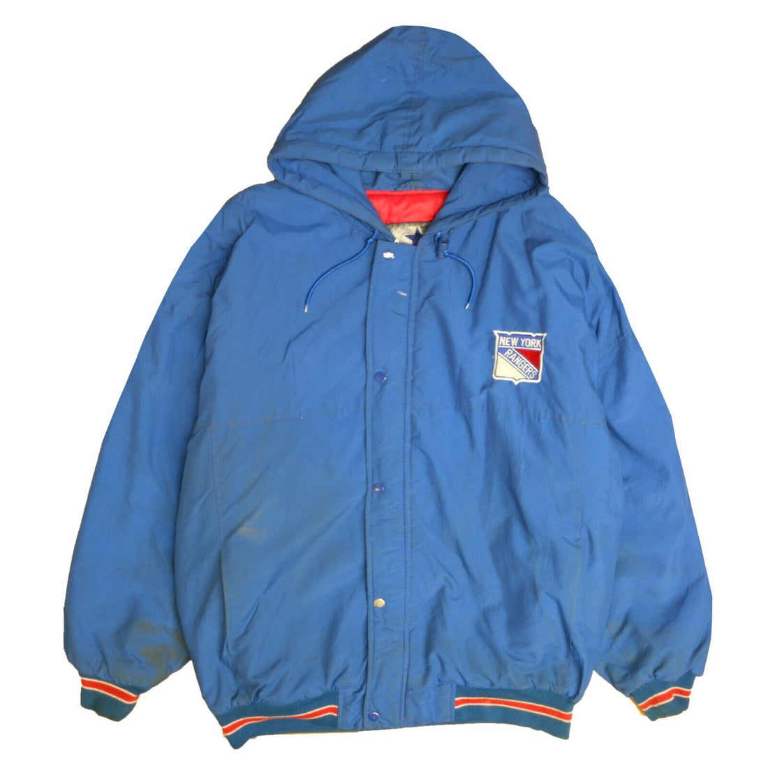 Vintage New York Rangers Starter Puffer Jacket Size 2XL Blue 90s NHL