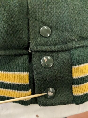 Vintage Felco Wool Varsity Bomber Jacket Size Medium Green