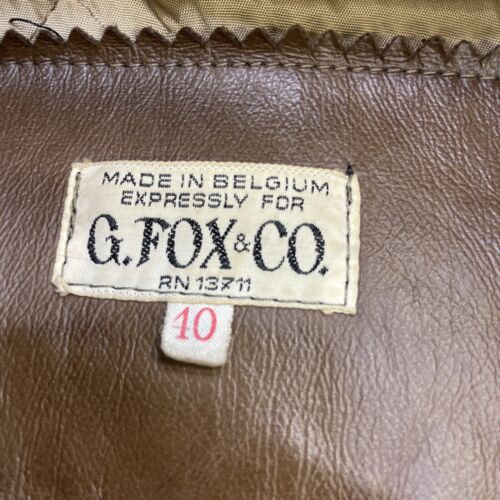 Vintage G Fox & Co Leather Coat Jacket Womens Size 10 Brown