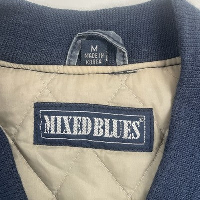 Vintage Mixed Blues Flight Bomber Jacket Size Large Medium Chain Stitched