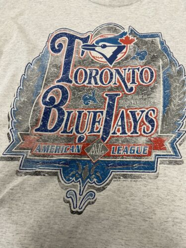 Vintage Toronto Blue Jays Baseball T-Shirt Size 2XL Gray 90s MLB
