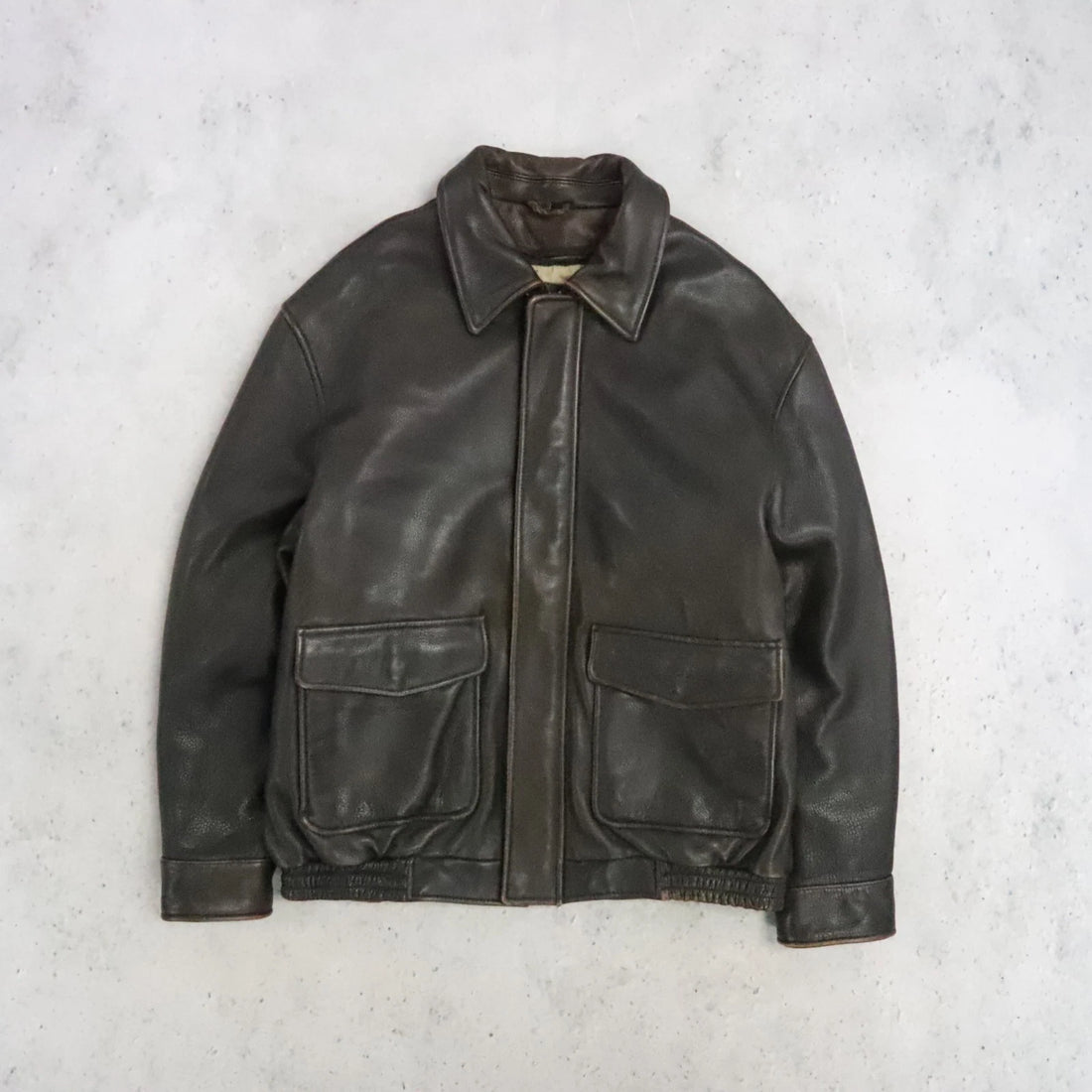 Vintage Leather Bomber Jacket Size Medium