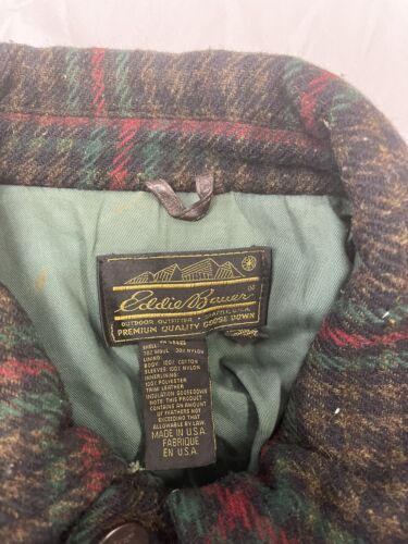 Vintage Eddie Bauer Wool Bomber Jacket Size XL Plaid