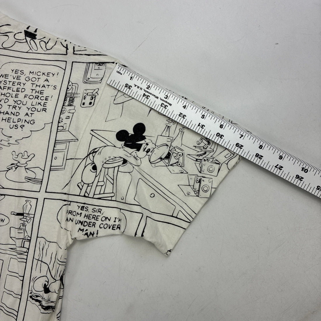 Vintage Mickey Mouse Florida Comic Strip Disney T-Shirt XL All Over Print 90s