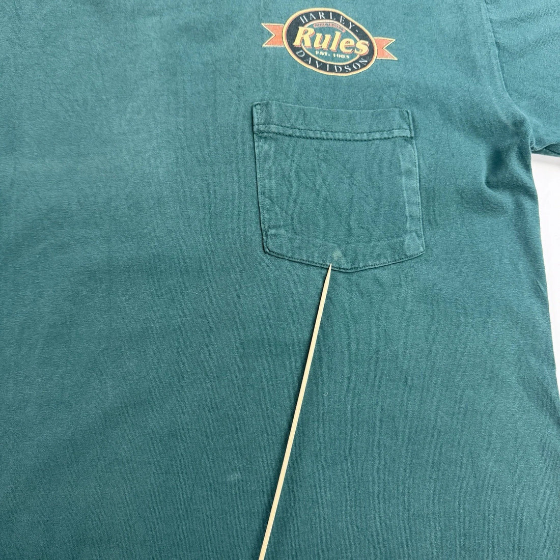 Vintage Harley Davidson Rules Pocket T-Shirt Size Large Polar Bear 90s