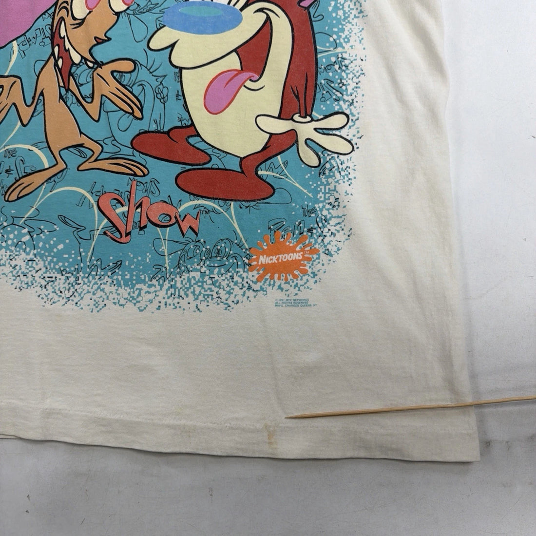 Vintage The Ren & Stimpy Show Nickelodeon T-Shirt Size Large 1991 90s