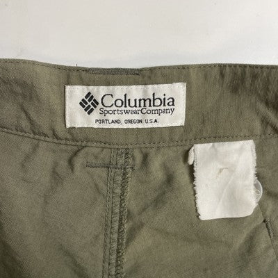Vintage Columbia Cargo Hiking Shorts Size 36 Green