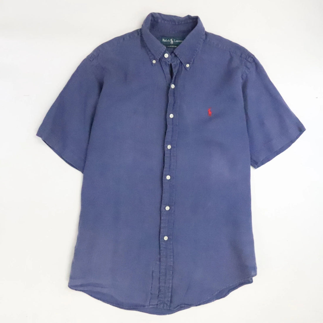 Vintage Ralph Lauren Short Sleeve Button Up Shirt Large Blue