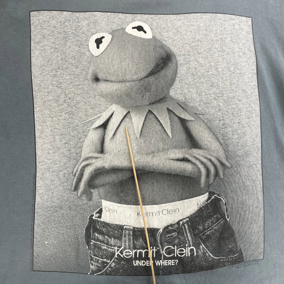 Vintage Kermit Clein Under Where T-Shirt Size XL Muppets Parody 90s
