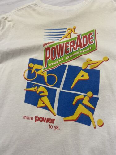 Vintage Powerade Thirst Quencher Promo T-Shirt Size XL White