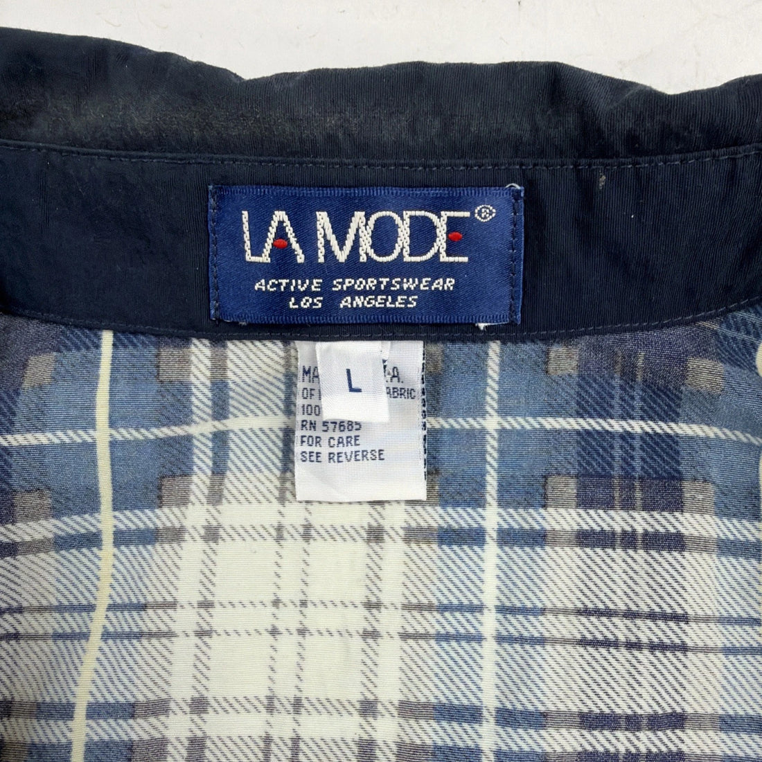 Vintage La Mode Light Bomber Jacket Size Large Plaid