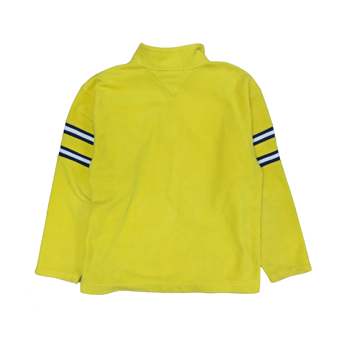 Vintage Tommy Hilfiger Fleece Jacket Size XL Yellow 1/4 Zip Pullover 90s