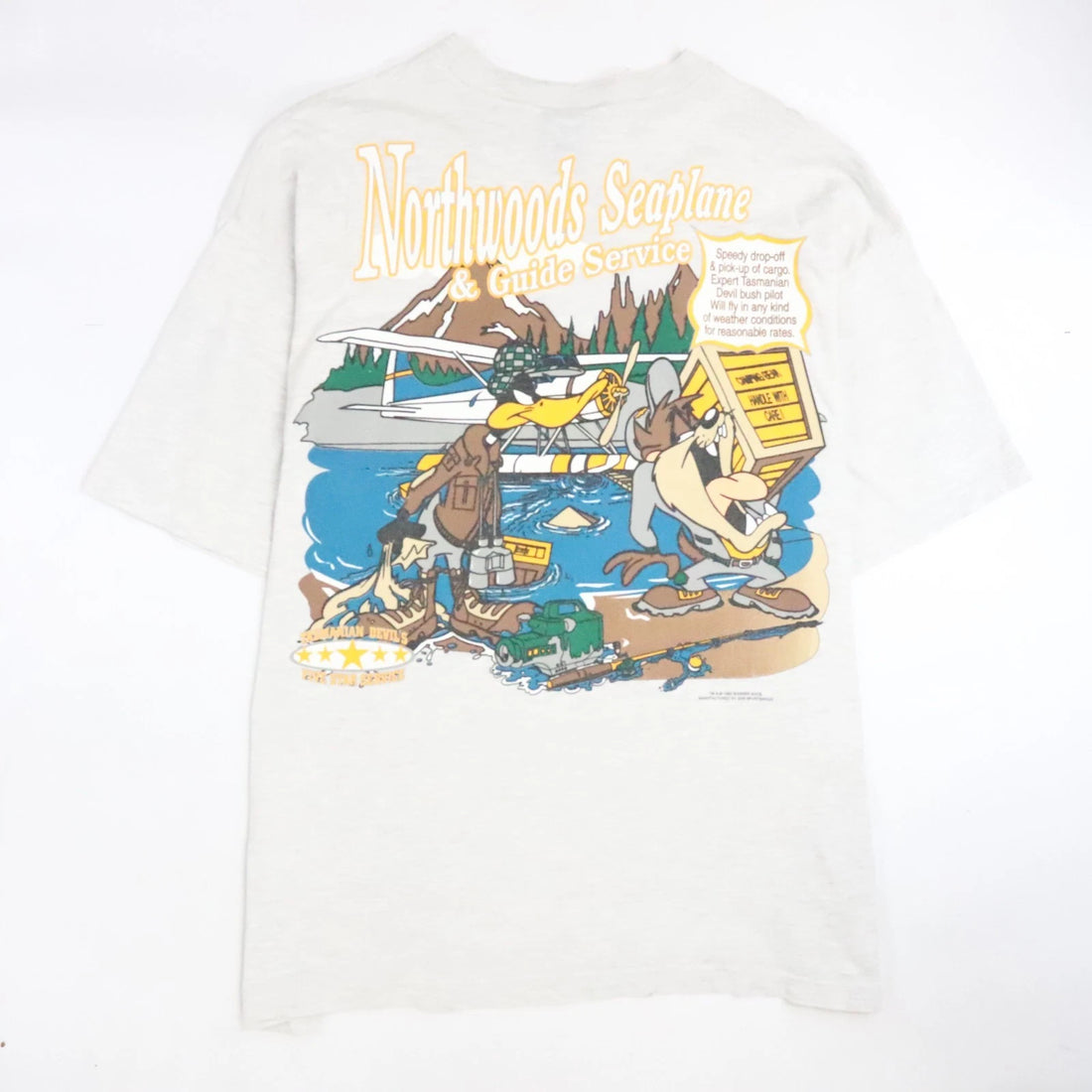 Vintage Taz Daffy Duck Pocket T-Shirt Size Large 1995 90s