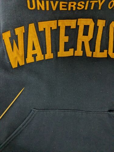 Vintage University Of Waterloo Russell Sweatshirt Hoodie Size Small Blue