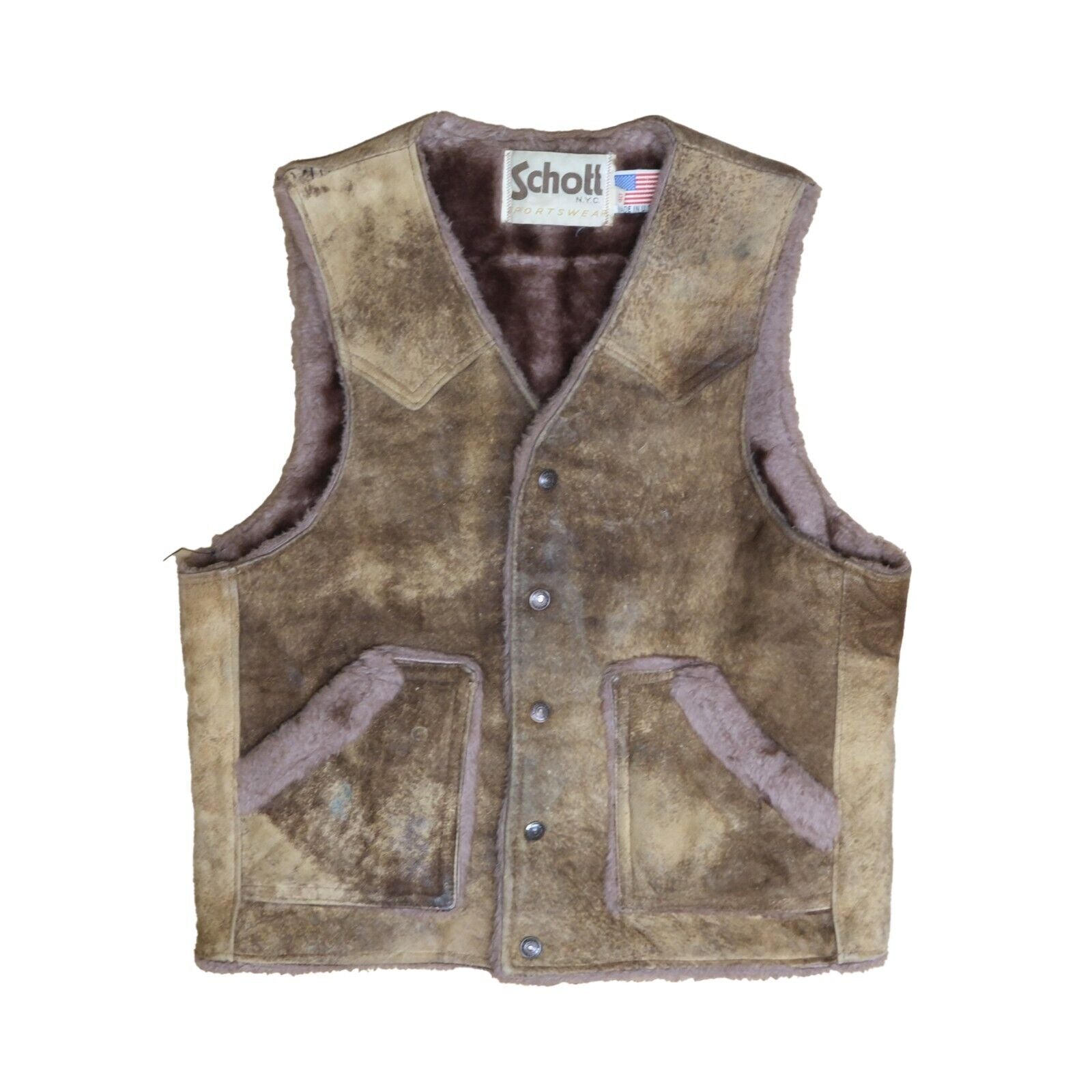 Schott leather sale vest