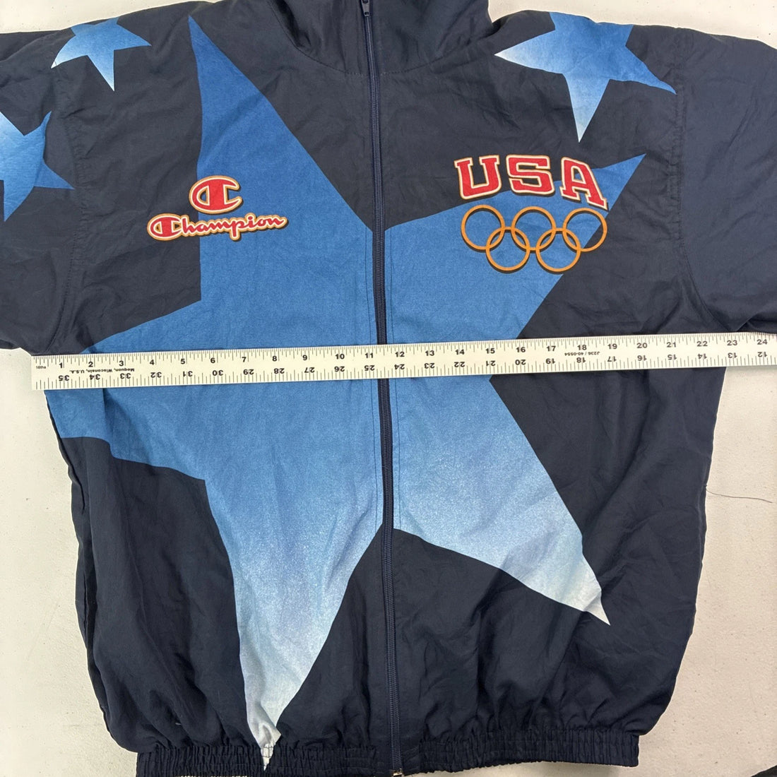 Vintage Team USA Olympic Champion Windbreaker Light Jacket Large All Over Print