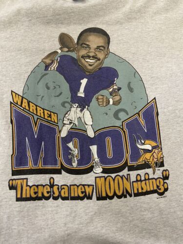 Vintage Minnesota Vikings Warren Moon Caricature T-Shirt Size Large 1994 90s NFL
