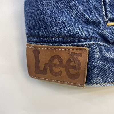 Vintage Lee Denim Vest Jacket Size Large Blue Patch