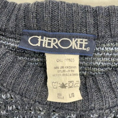 Vintage Cherokee Crewneck Sweater Size Large Blue Fair Isle