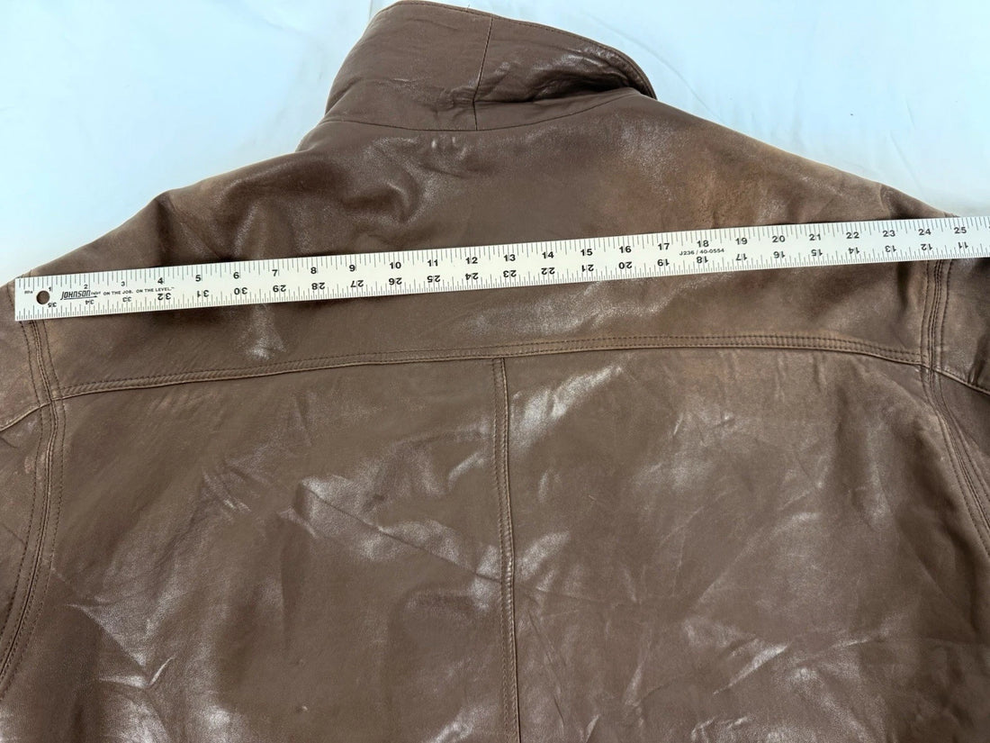 Napa Valley Leather Bomber Jacket Size XL Brown