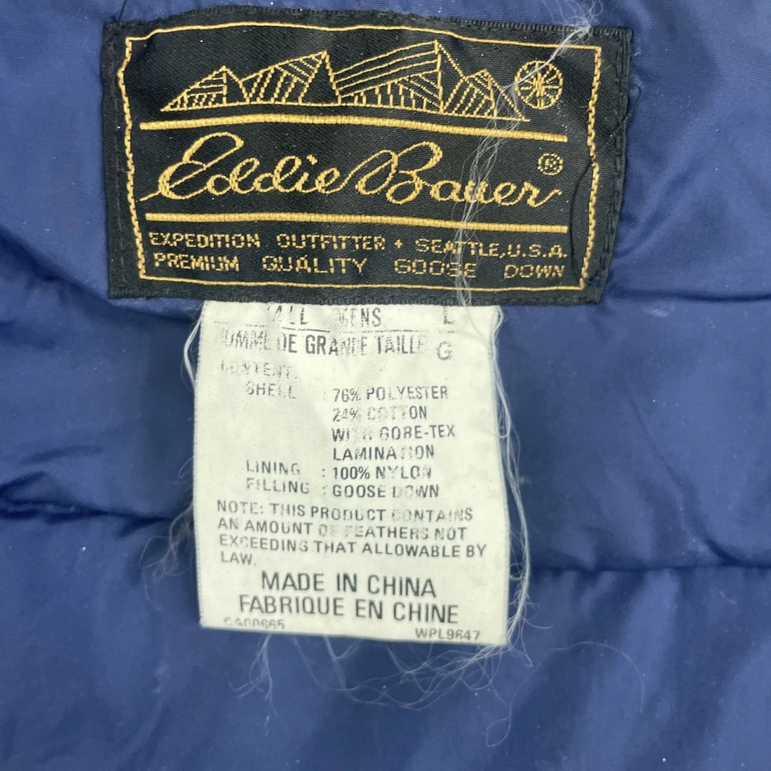 Vintage Eddie Bauer Parka Coat Jacket Size Large Tall Gray Insulated