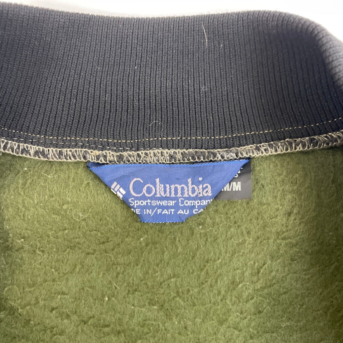 Vintage Columbia Fleece Bomber Jacket Size Medium Green