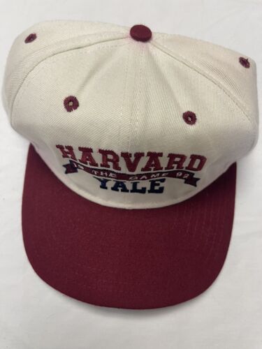 Vintage Harvard Crimson Yale Bulldogs DeLong Snapback Hat OSFA 1992 90s NCAA