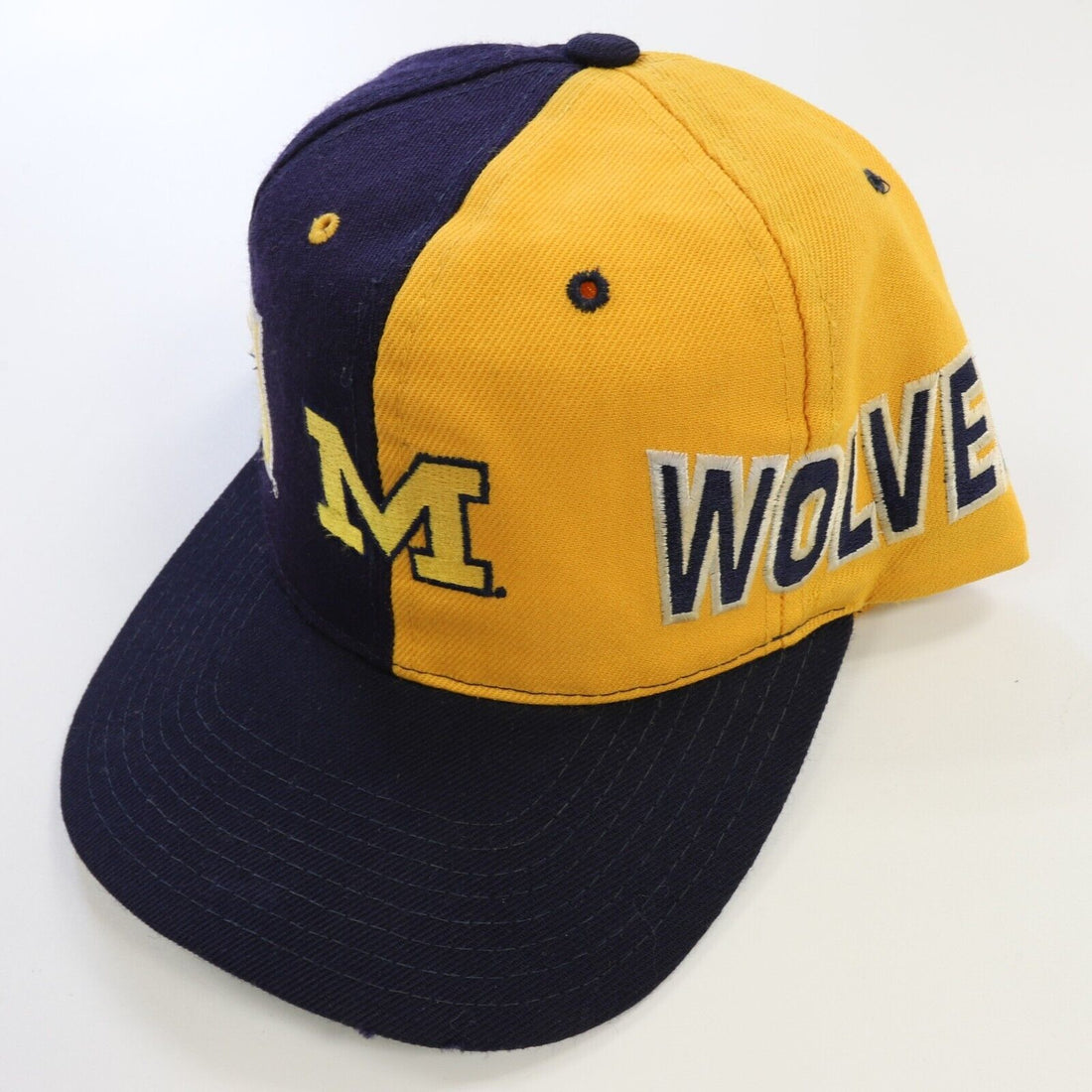 Vintage Michigan Wolverines Wool CCM Snapback Hat Cap OSFA 90s NCAA