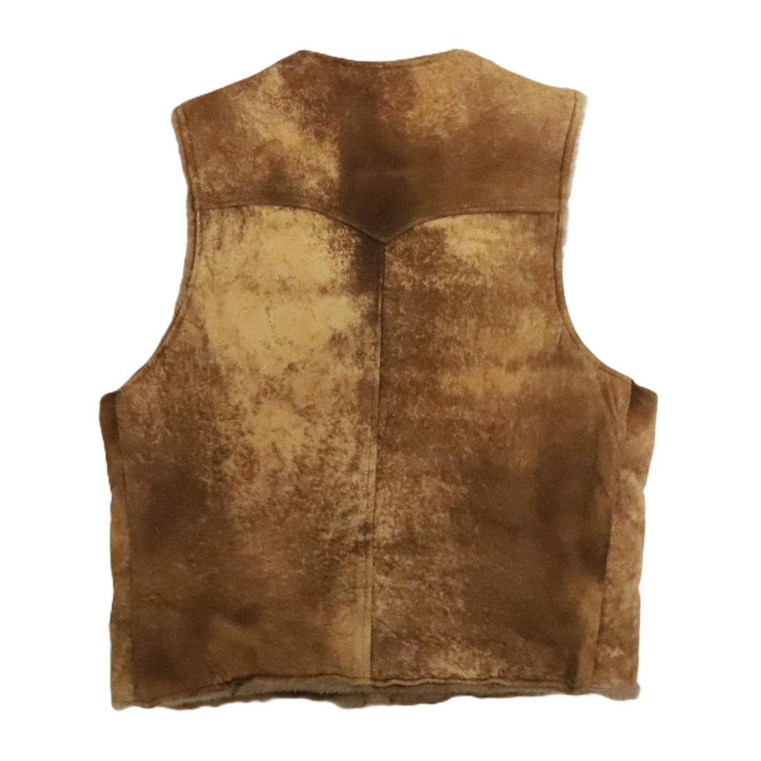 Vintage Schott NYC Suede Leather Vest Jacket Size 40 Brown Sherpa