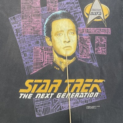 Vintage Star Trek The Next Generation Lieutenant Commander Data T-Shirt XL 1991