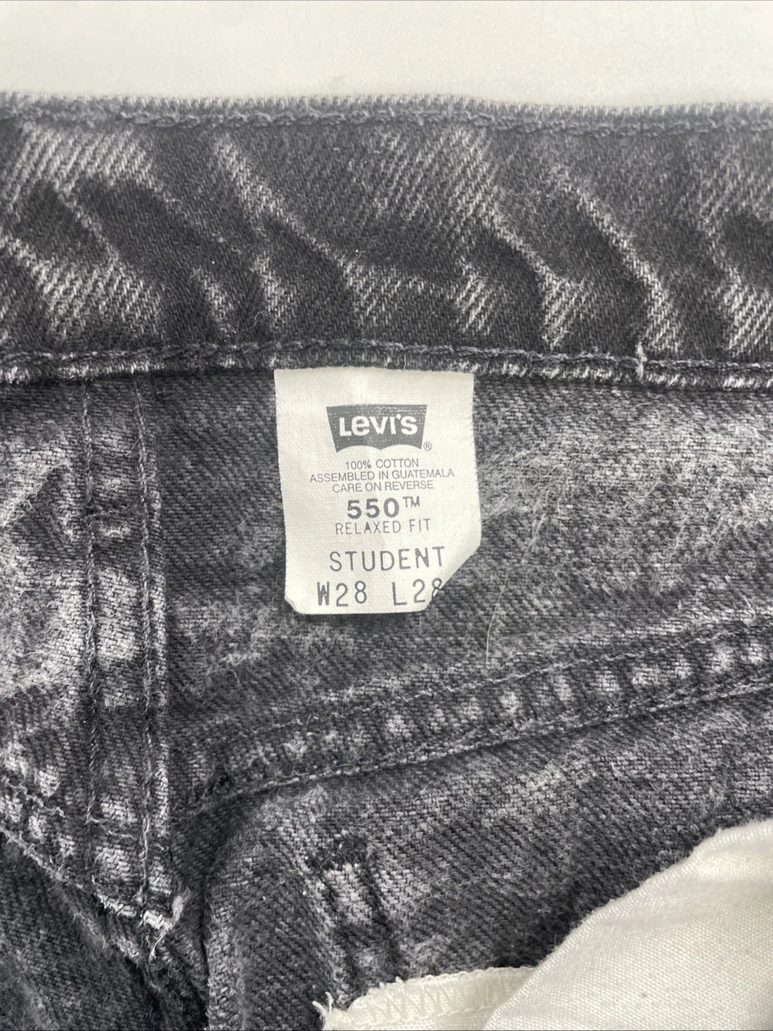 Vintage Levi Strauss & Co 550 Student Denim Jeans Pants 28 X 28 Black Orange Tab