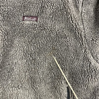 Vintage Woolrich Deep Pile Fleece Jacket Size Large Gray