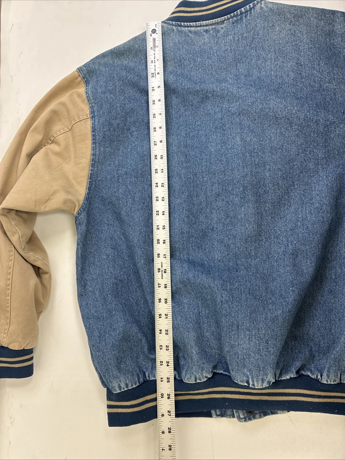 Vintage Haagen Dasz Denim Bomber Jacket Size Medium