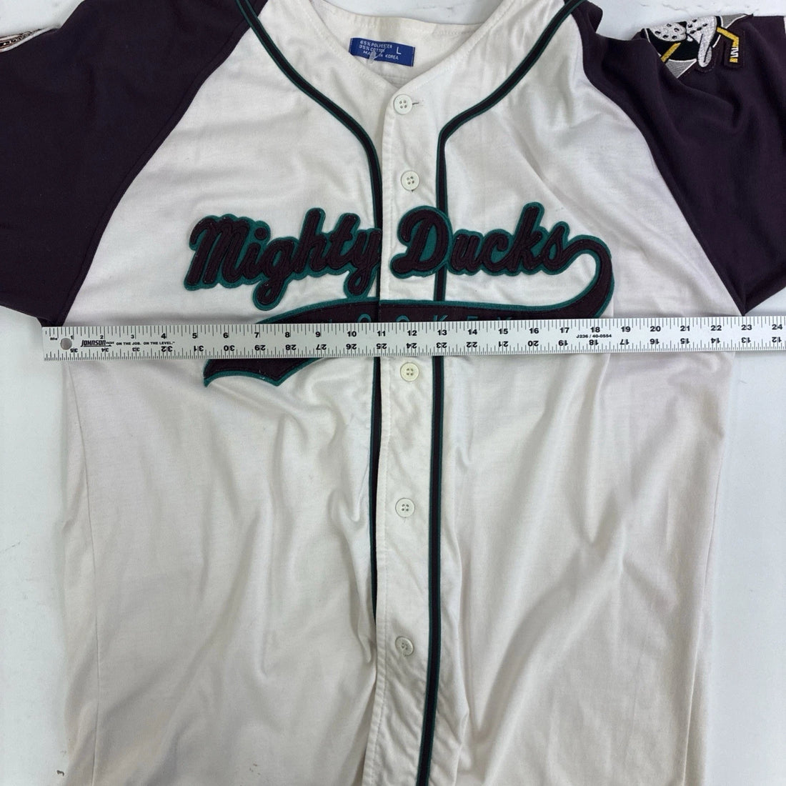 Vintage Anaheim Mighty Ducks Starter Baseball Jersey Size Large NHL
