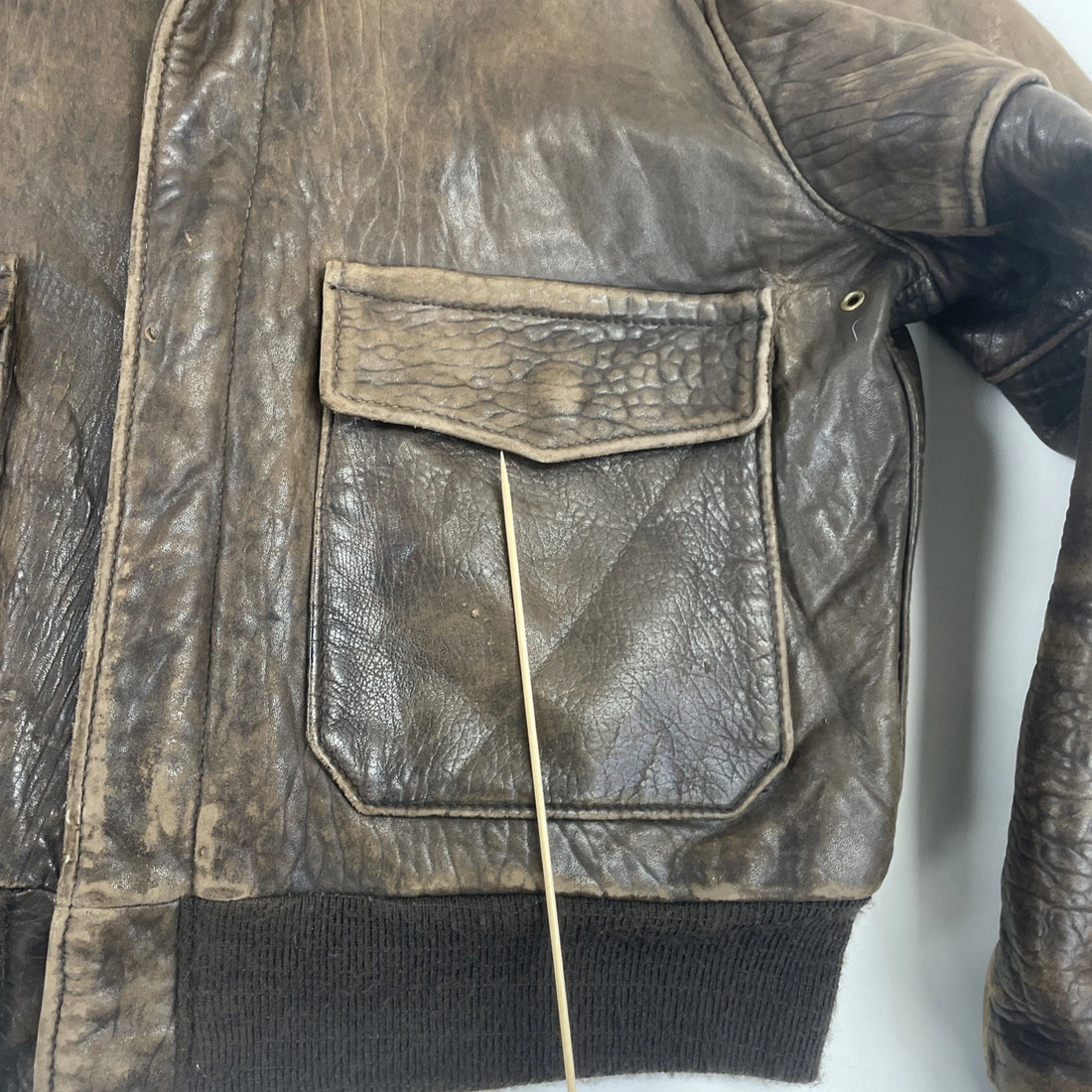 Vintage Schott NYC Leather Bomber Jacket Size 44 Brown