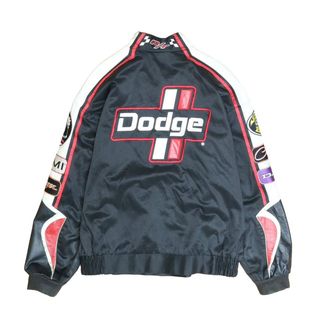Vintage Dodge Racing Choko Bomber Jacket Size Large Black Patches