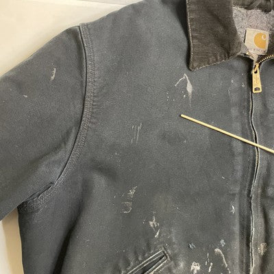 Carhartt Canvas Detroit Work Jacket Size XL Blanket Lined Black J001