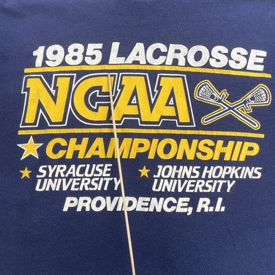 Vintage Syracuse John Hopkins Lacrosse NCAA Championship T-Shirt Large 1985 80s