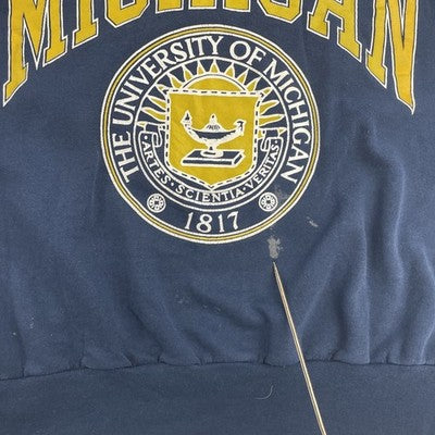 Vintage Michigan Wolverines Bulletin Crewneck Sweatshirt Large 90s NCAA