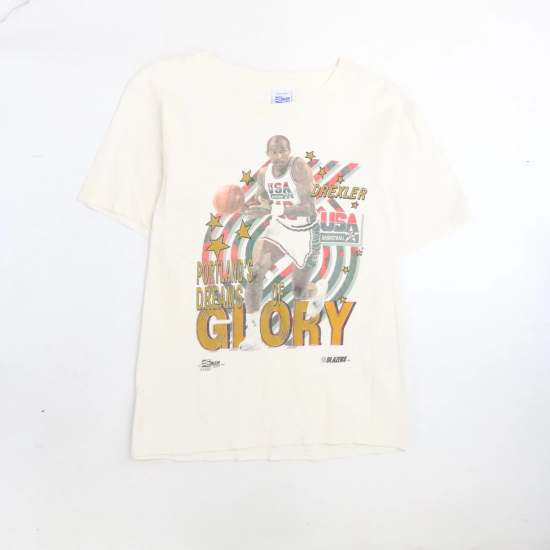 Vintage Clyde Drexler Trail Blazers USA Basketball T-Shirt Medium Olympics NBA