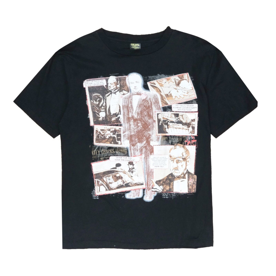 Vintage The Godfather Comic Changes T-Shirt Size 2XL Black 90s Movie Promo