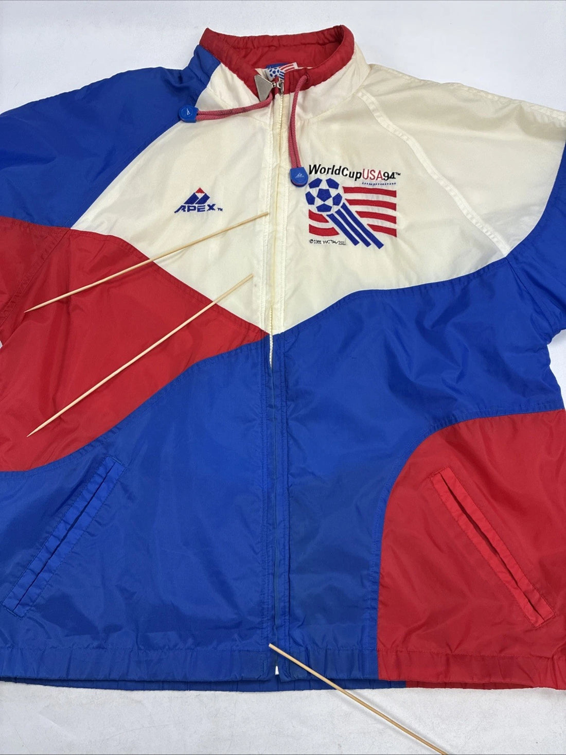 Vintage Team USA Soccer Apex One Windbreaker Light Jacket Size Large FIFA