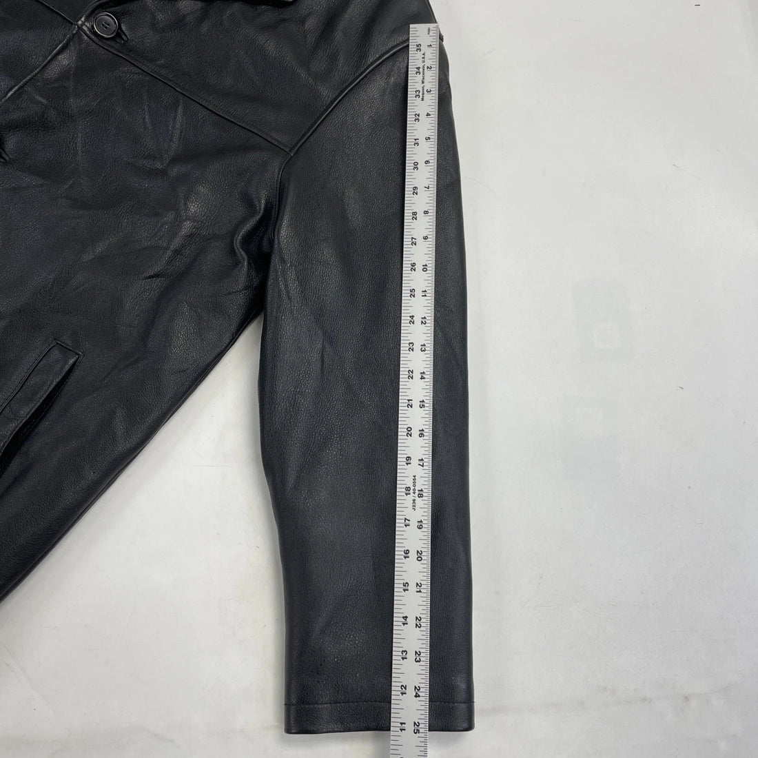 Bostonian Leather Coat Jacket Size Large Black