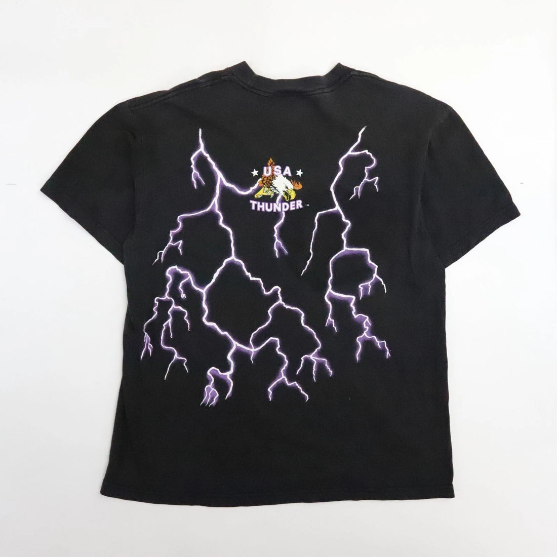 Vintage Wizard Dragon Crystal Ball USA Thunder Lightning T-Shirt Size Large