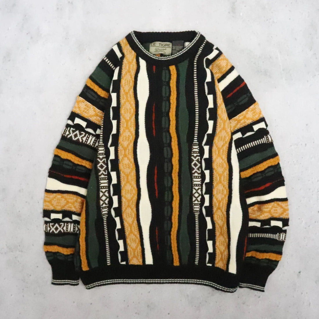 Vintage Le Tigre 3D Knit Crewneck Sweater Size Large