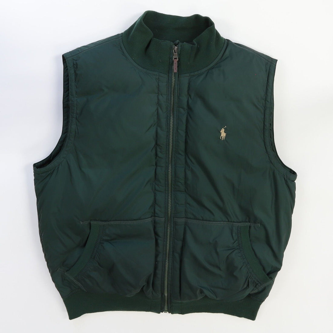 Vintage Polo Ralph Lauren Vest Jacket Size Large Green Down Insulated